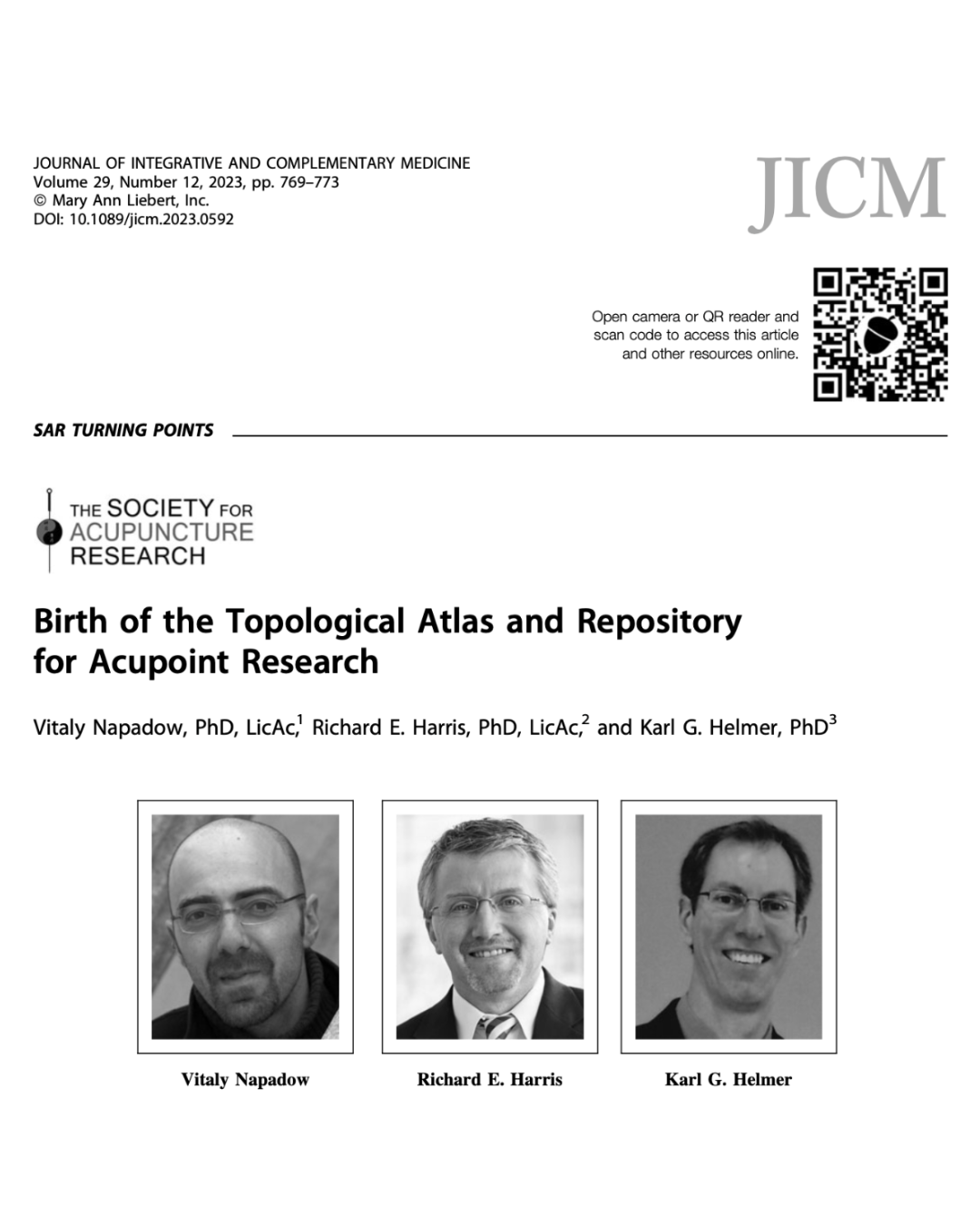 Birth of the Topological Atlas and Repository for Acupoint Research